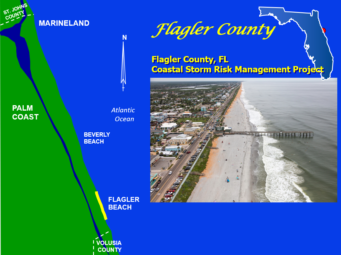 Map and image of Flagler County shoreline Map and image of Flagler County shoreline